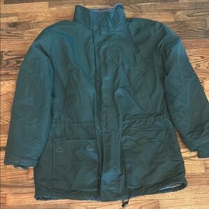 Lands' End Green Puffer Jacket with Weather-Resistant Fabric